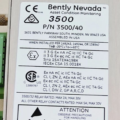 Bently Nevada 3500/40M 125680-01 Proximitor I/O Module