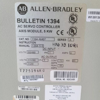 وحدة محور وحدة التحكم في السيرفو AC 1394-AM07 من Allen-Bradley