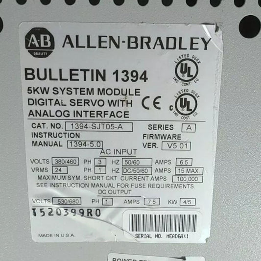 Системный модуль Allen-Bradley 1394-SJT05-A Power