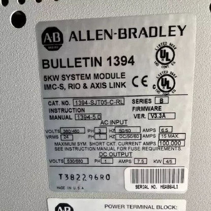 Allen-Bradley 1394-SJT05-C-RL System Module Power