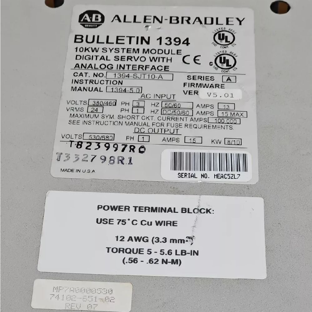 Allen-Bradley 1394-SJT10-A System Module Power