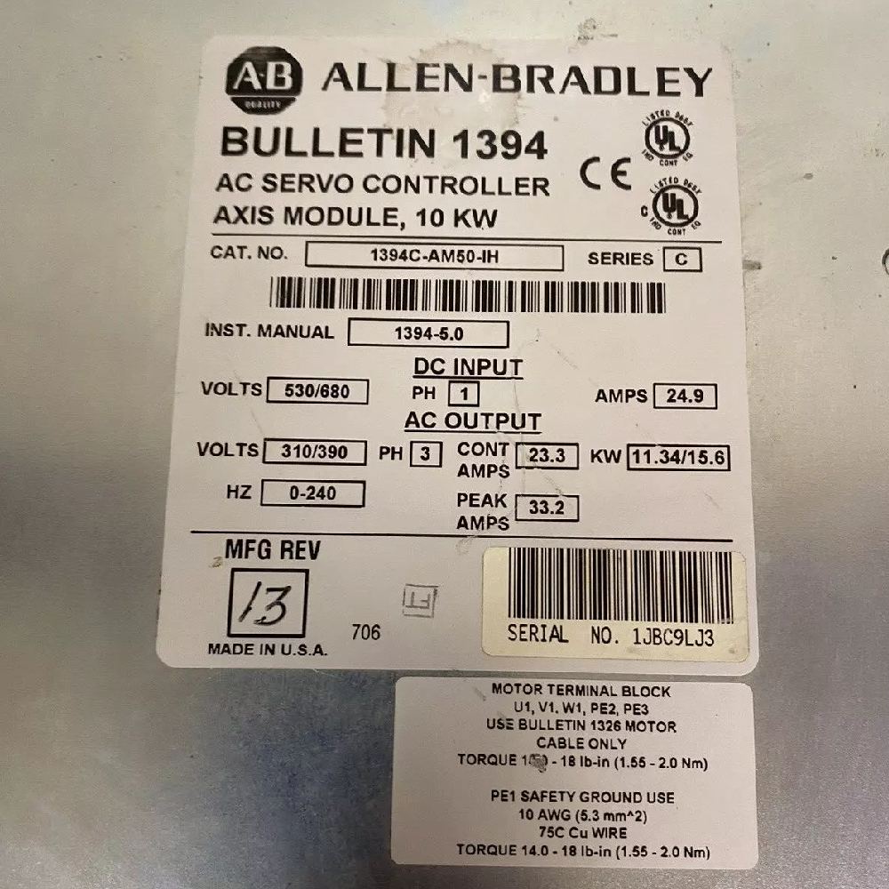 Модуль оси сервоконтроллера переменного тока Allen-Bradley 1394C-AM50-IH