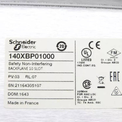 Schneider 140XBP01000 Rack Backplane