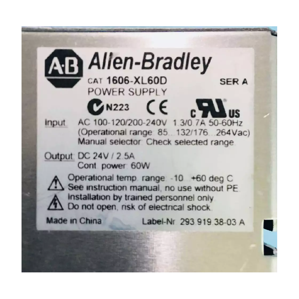 Блок питания Allen-Bradley 1606-XL60D ControlLogix XL 60 Вт