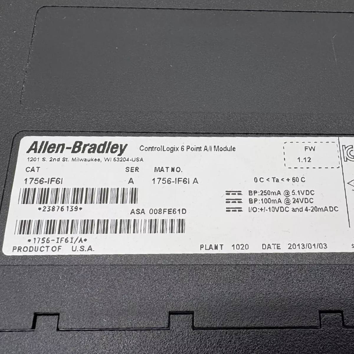 Allen-Bradley 1756-IF6I Isolated A/I Module