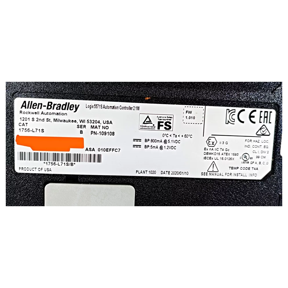 وحدات التحكم Allen-Bradley 1756-L71S GuardLogix 5570