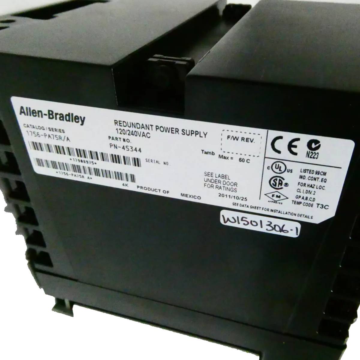 Allen-Bradley 1756-PA75R ControlLogix AC Redundant Power Supply