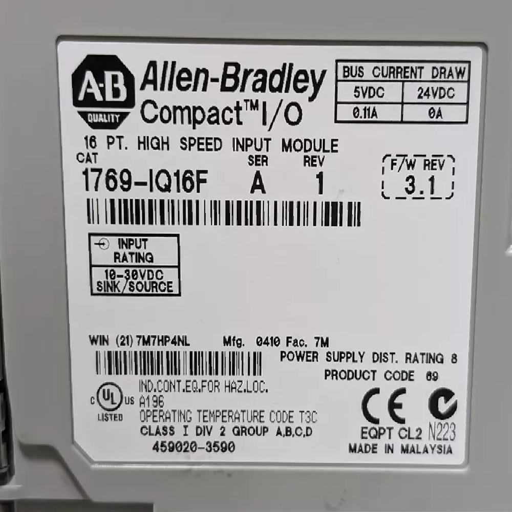 وحدة الإدخال والإخراج المدمجة Allen-Bradley 1769-IQ16F