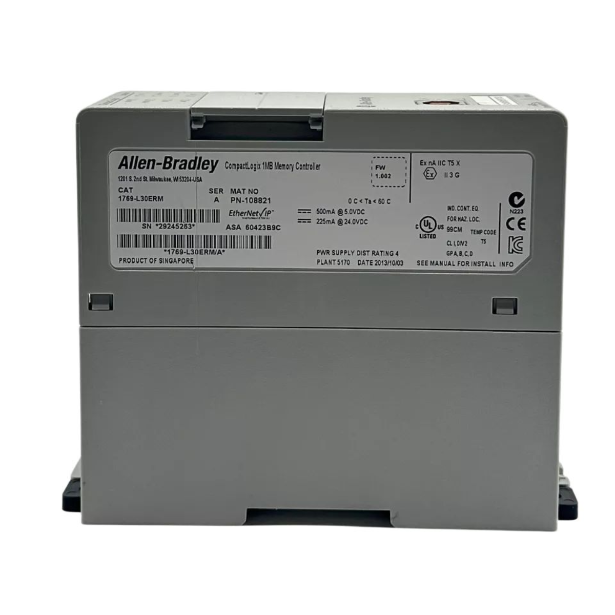 Allen-Bradley 1769-L30ERM CompactLogix 5370-L3 Processor 1MB