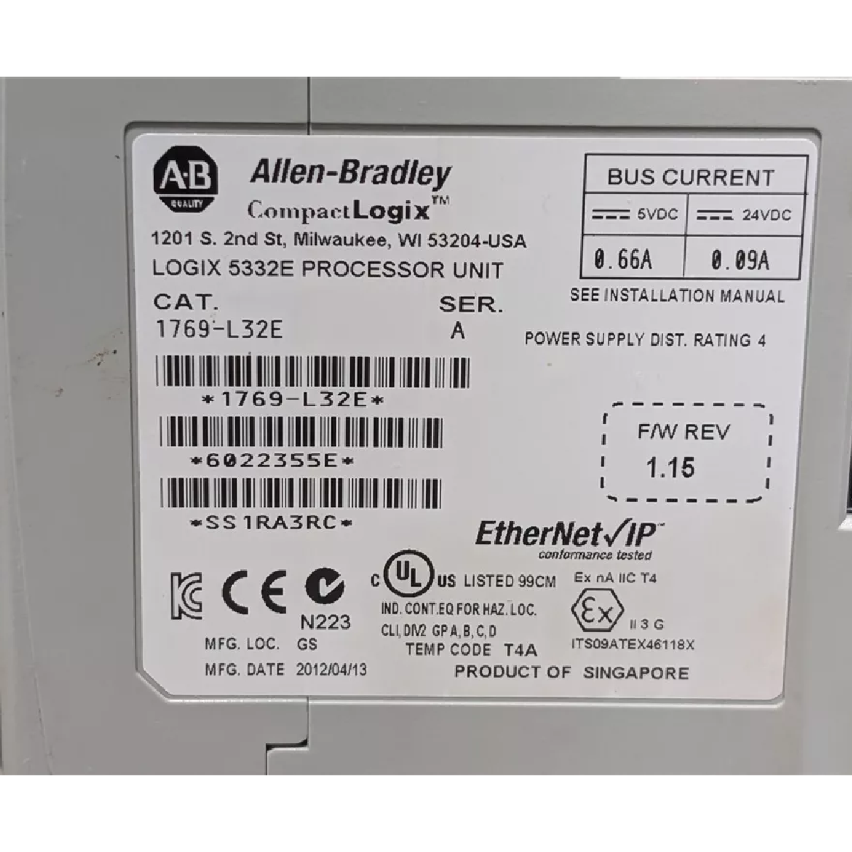 Контроллер Allen-Bradley 1769-L37ERM