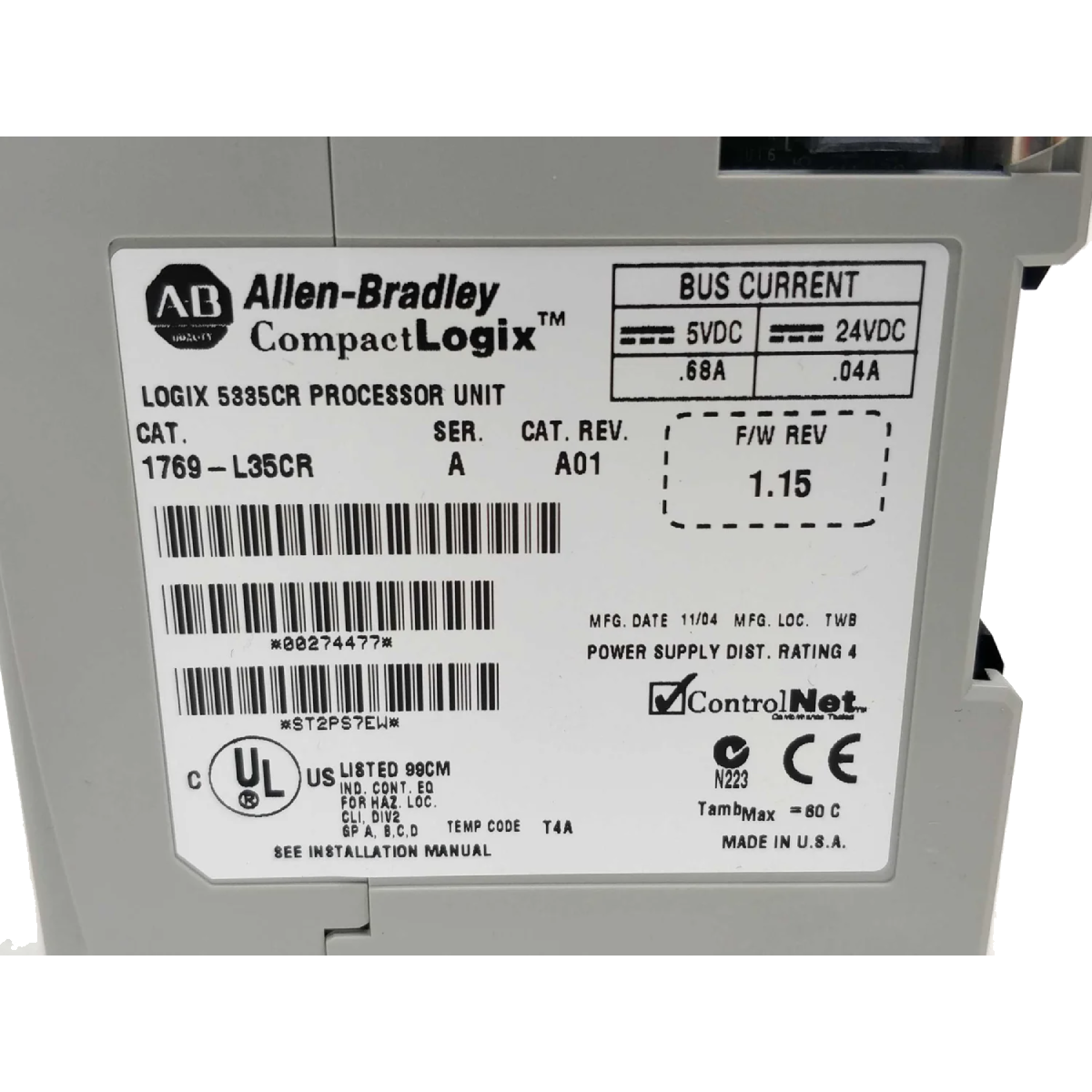 وحدة التحكم Allen-Bradley 1769-L37ERM