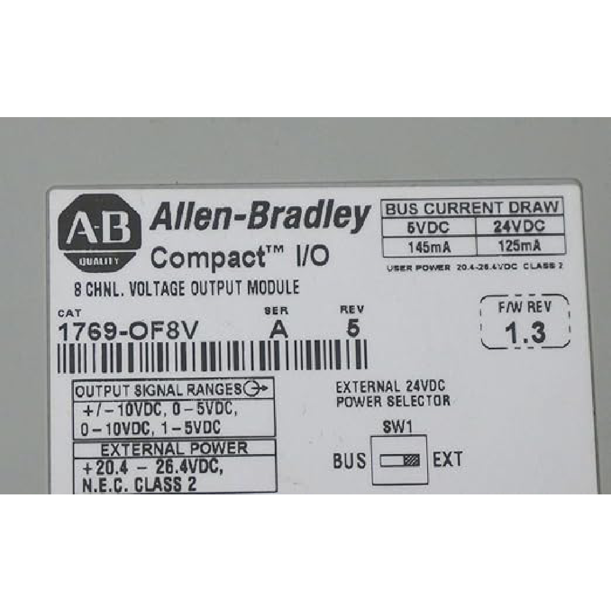 Allen-Bradley 1769-OF8V CompactLogix 8 Pt A/O Voltage Module