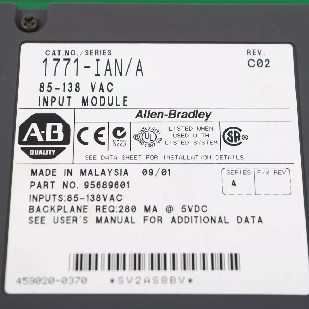 Allen-Bradley PLC5 1771-IAN AC input Module