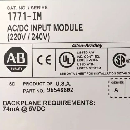 وحدة إدخال التيار المتردد/المستمر PLC5 1771-IM من Allen-Bradley