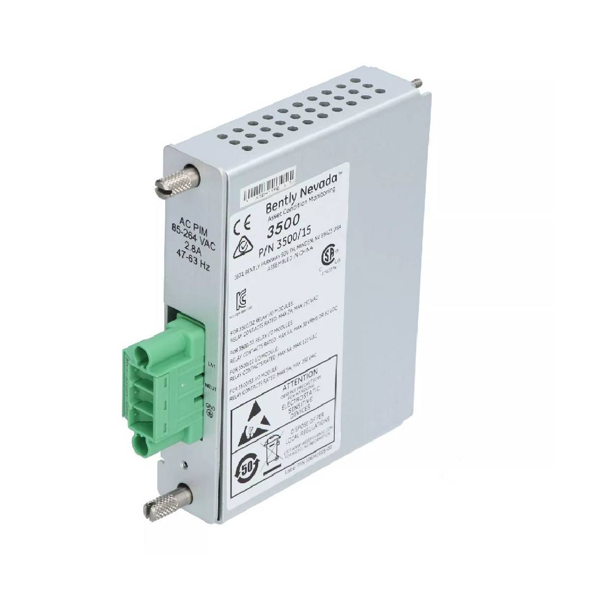 Bently Nevada 3500/15-05-05-00 106M1079-01+106M1081-01  AC and DC Power Supplies