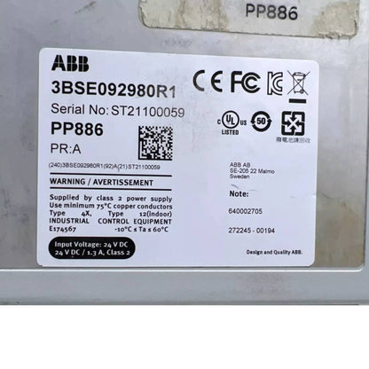 3BSE092980R1 | ABB PP886 Standard Panel