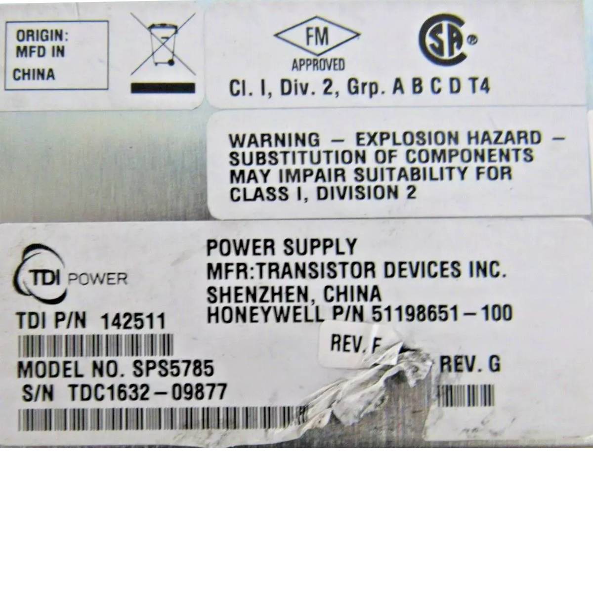 Honeywell 51198651-100 Power Supply