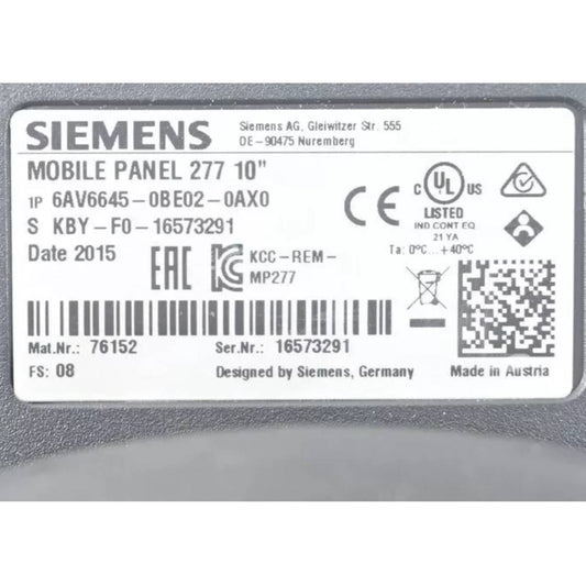 6AV6645-0BE02-0AX0 | SIEMENS  Mobile Panel