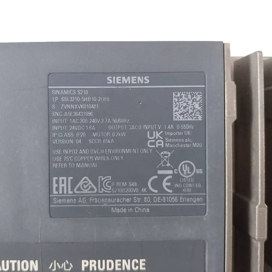 Siemens 6SL3210-5HB10-2UF0 SINAMICS S210 servo drive system