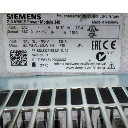 6SL3224-0BE34-5UA0 | Силовой модуль SIEMENS