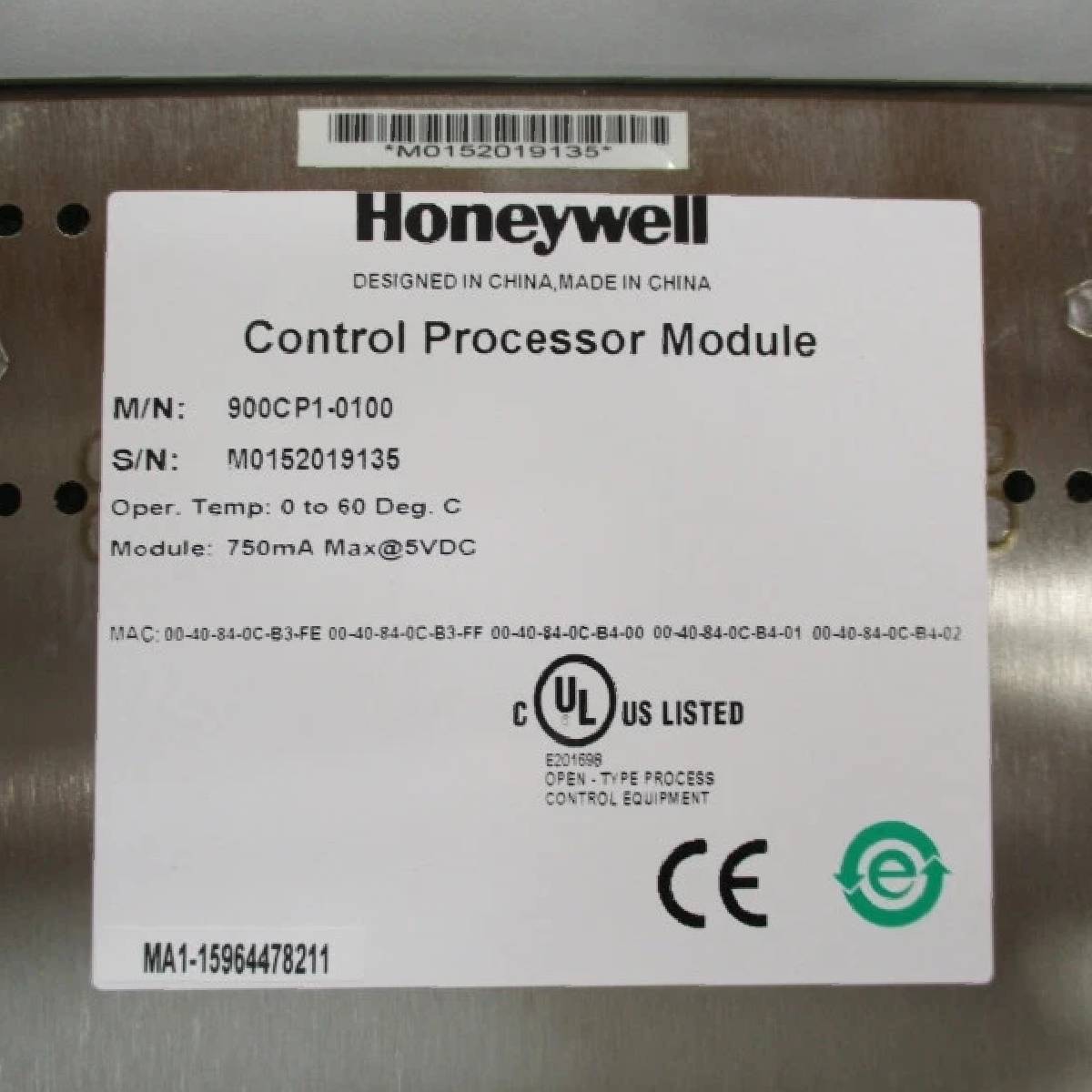 Honeywell 900CP1-0100 Control Processor Module