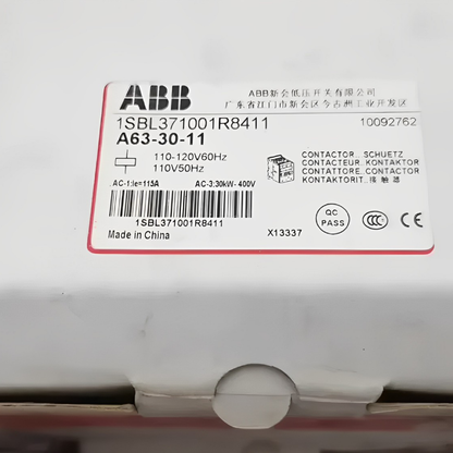 1SBL371001R8411 | ABB A63-30-11 110V 50Hz / 110-120V 60Hz Contactor