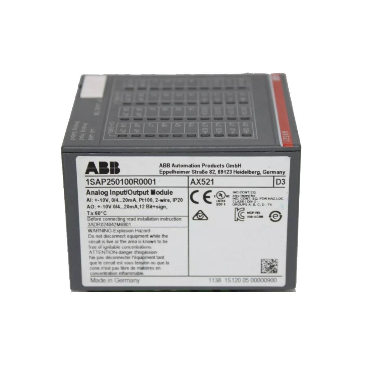 1SAP250100R0001 | ABB AX521 Analog input/output module