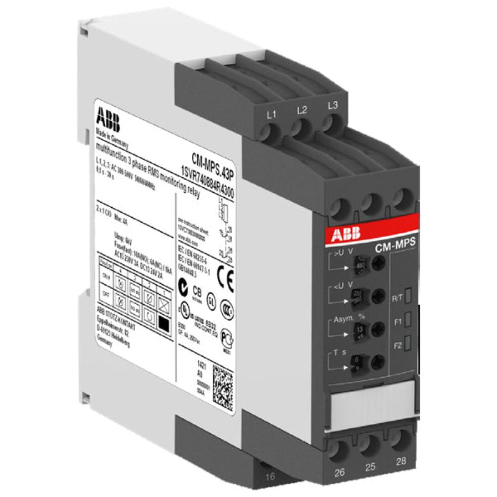 1SVR630884R4300 | ABB CM-MPS.43 Многофункциональное трехфазное реле контроля