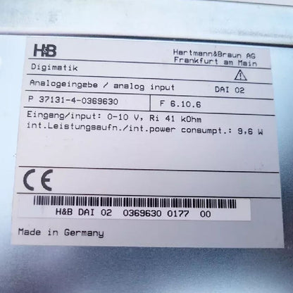 0369630M-REF | ABB Refurbished DAI 02 Analog input