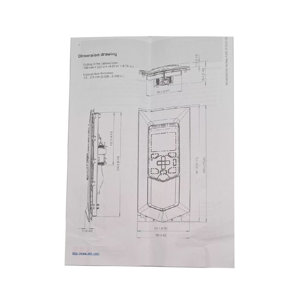 3AUA0000108878 | ABB Control panel mounting platform (flush) DPMP-01