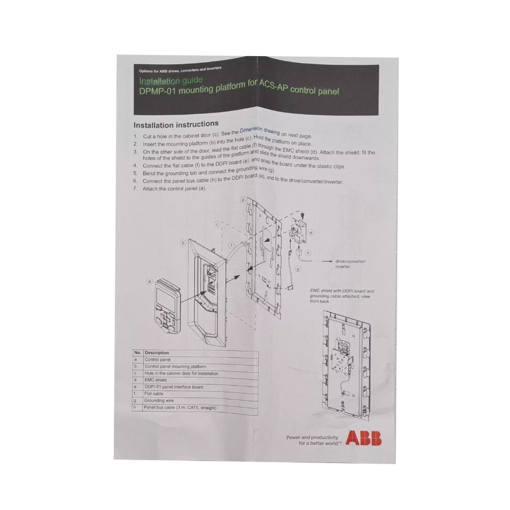 3AUA0000108878 | ABB Control panel mounting platform (flush) DPMP-01