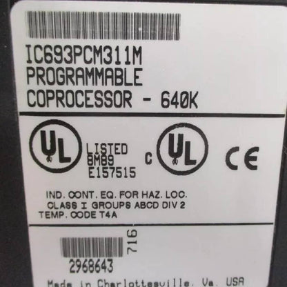 GE IC693PCM311M Programmable Coprocessor Module (PCM)