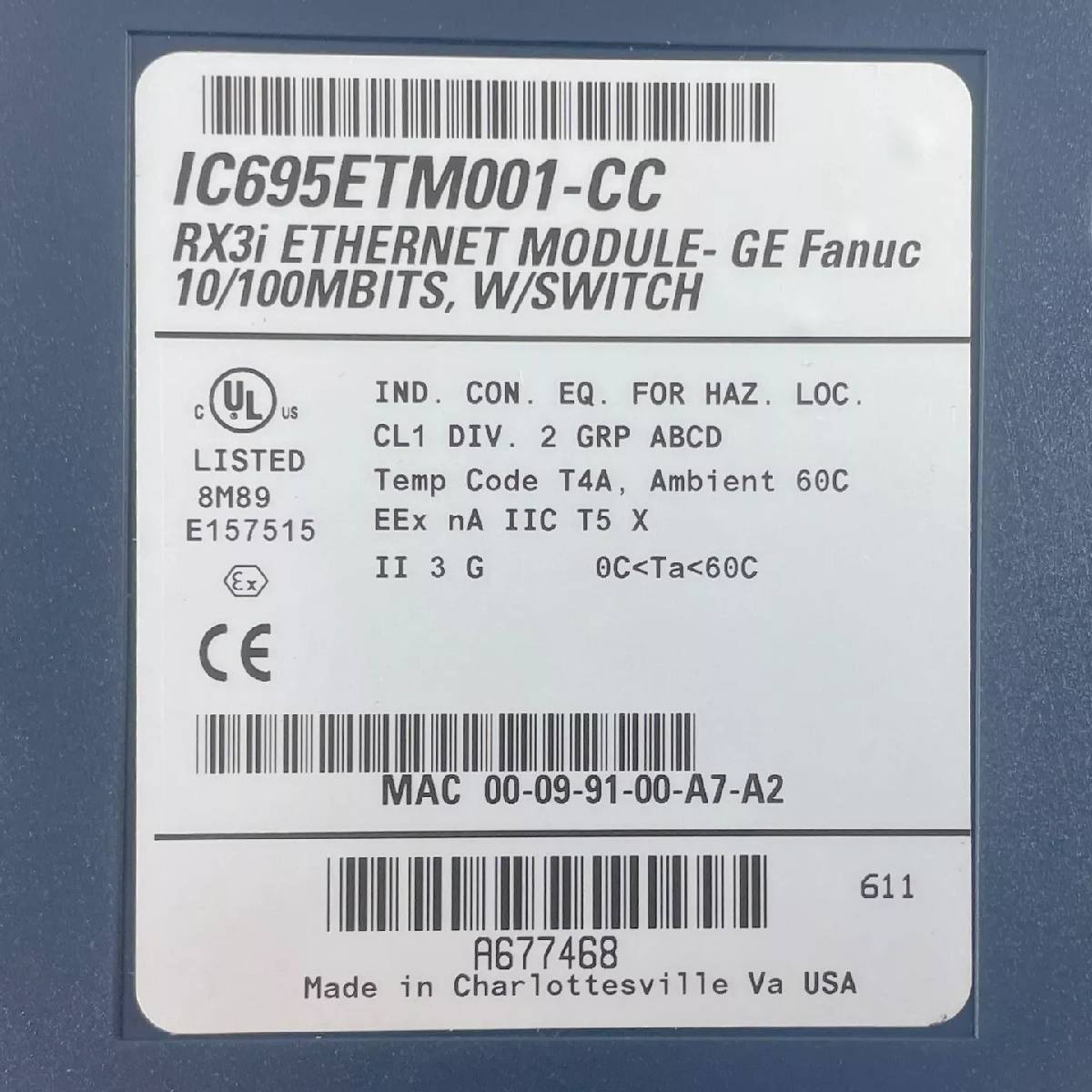 GE IC695ETM001-CC Ethernet Interface Module