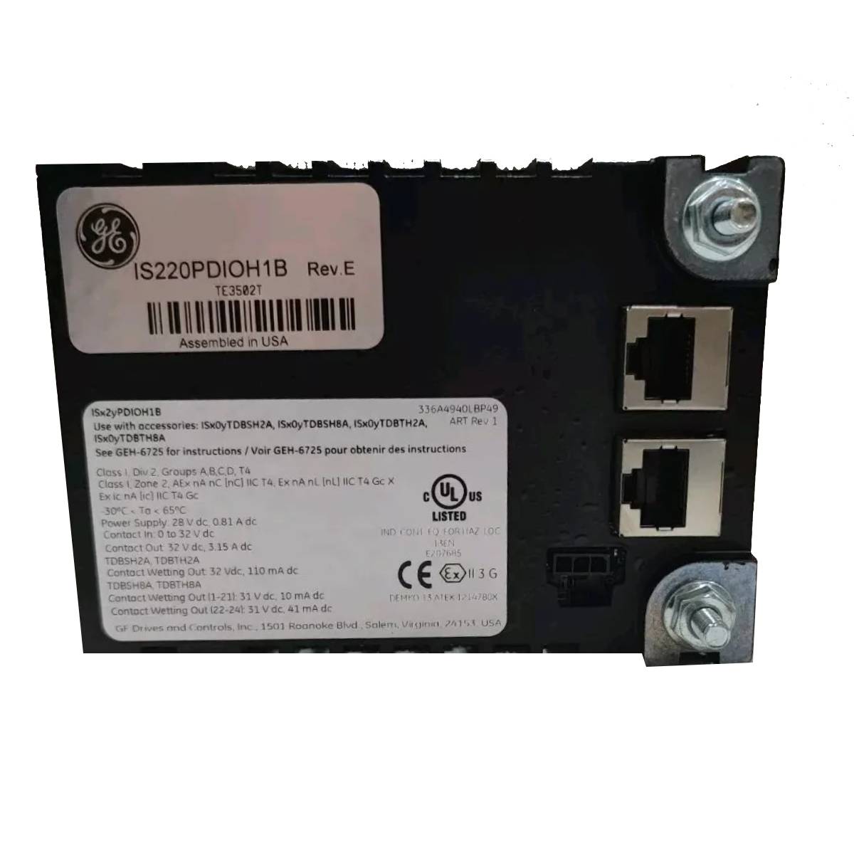 GE IS220PDIAH1A Discrete Contact Input I/O Pack