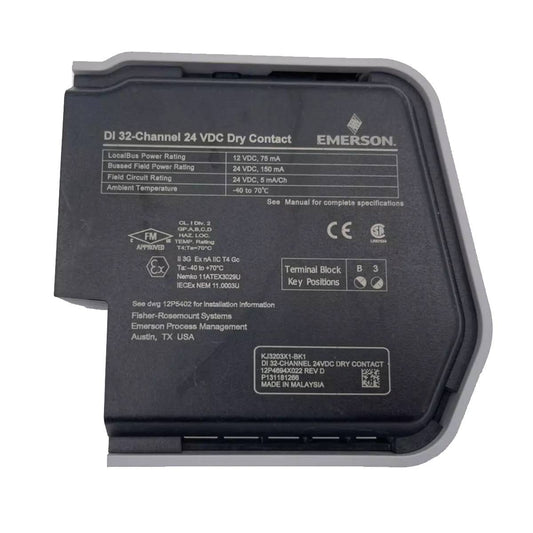 Emerson ‎KJ3203X1-BK1 S-Series DI 32-Channel 24 VDC Dry Contact Card