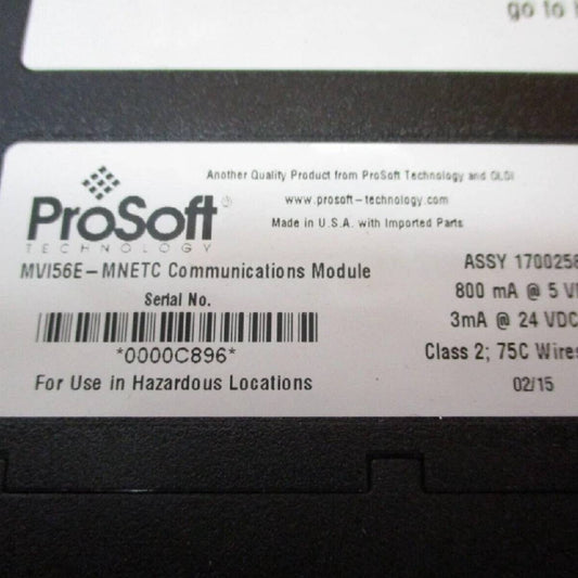 ProSoft MVI56E-MNETC Modbus TCP/IP Client Enhanced Communication Module