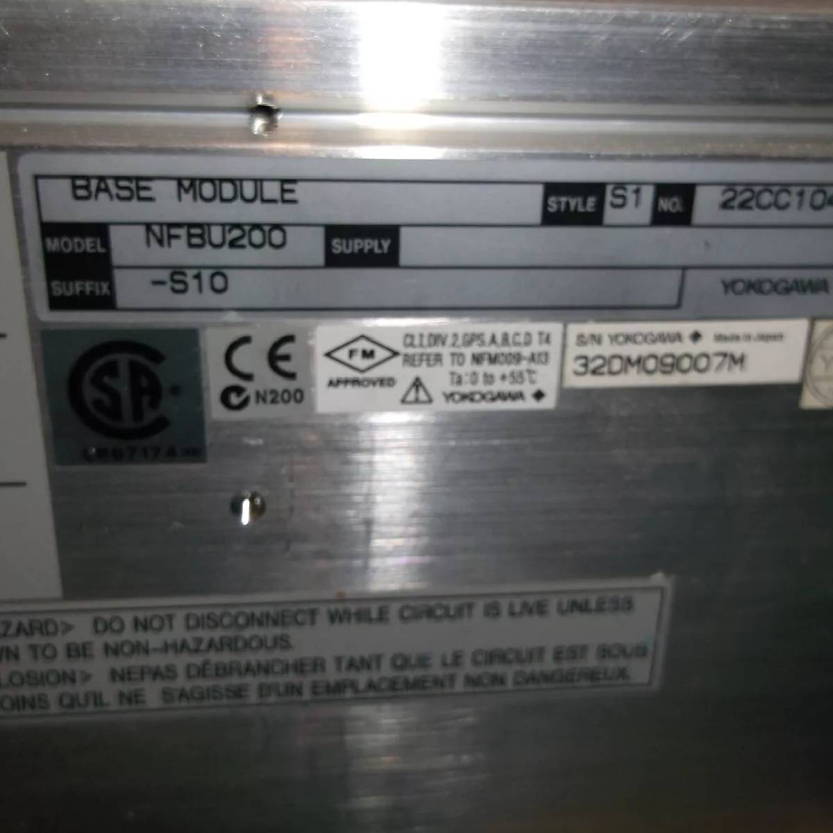 Yokogawa NFBU200-S10 Base Module