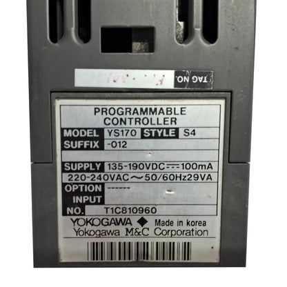 Yokogawa YS170-012 S4 Single-Loop Programmable Controller